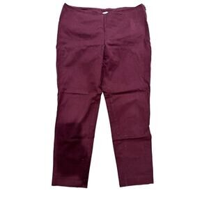 A New Day Burgundy Cotton Cropped Pants Size 8
